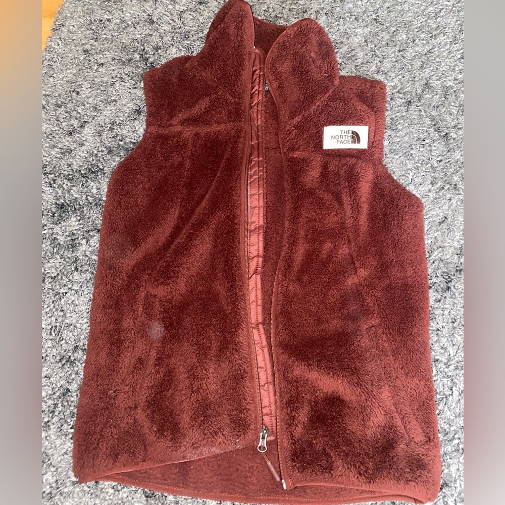 Womens North Face Sherpa Vest Small Brown/Terracotta